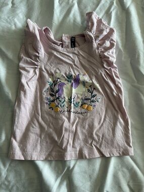 Enchantasia Girls' Pink Ruffle Sleeve Tee